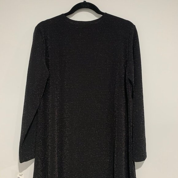 Paniz New York Women Black Long Sleeve Glittery Blouse Size XL - Picture 7 of 8